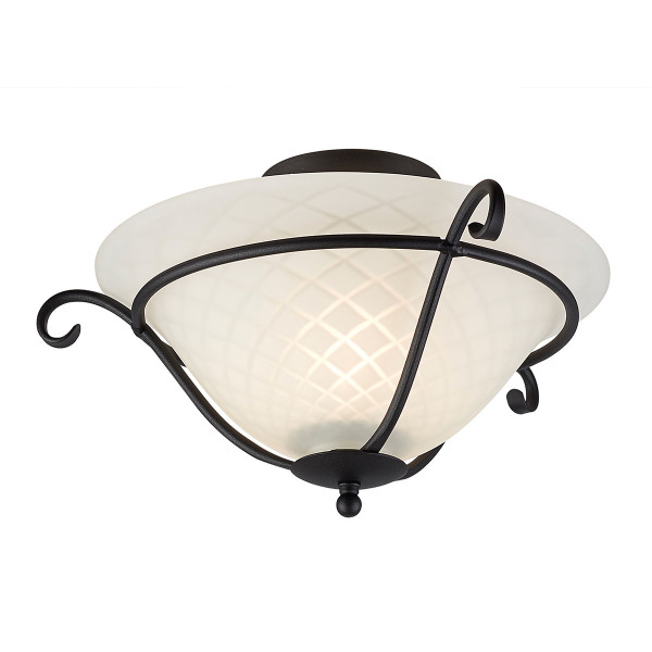Plafon czarny okrągły 40cm Torchiere 1xE27x60W IP20 Elstead 883894