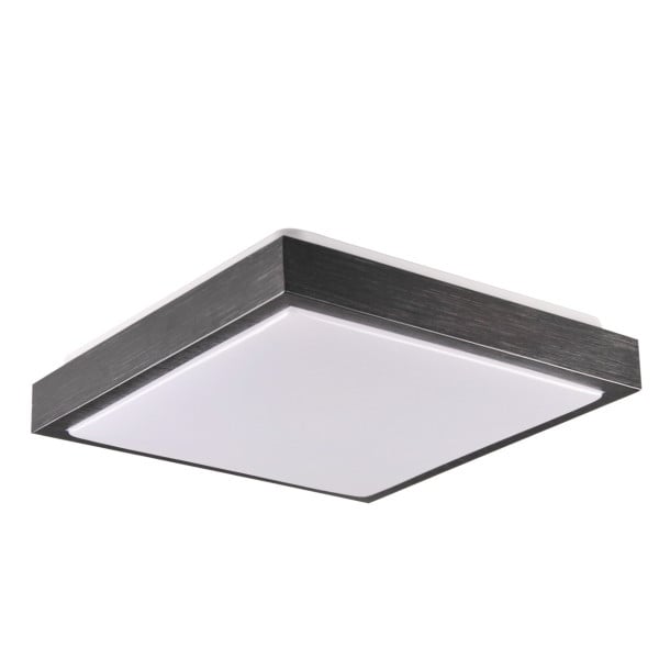 Plafon czarny szczotkowany-biały kwadratowy 29,5cm 2xE27x40W IP20 Polux 881324