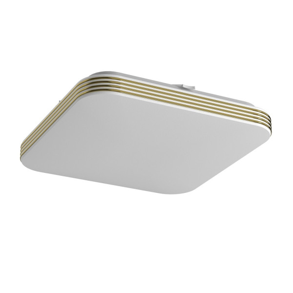 Plafon Dabar kwadratowy biało-złoty LED 1x11W 26cm 990lm IP44 Milagro 878488