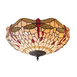 Plafon DRAGONFLY BEIGE ważki beżowy 2xE27x20W wym:21x41x41cm IP20 Tiffany 1018317 Plafon DRAGONFLY BEIGE ważki beżowy 2xE27x20W wym:21x41x41cm IP20 Tiffany 1018317