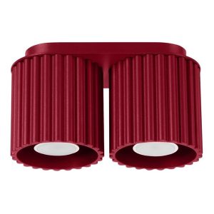 Plafon dwupunktowy AURA 2 burgund GU10 ryflowany 764951