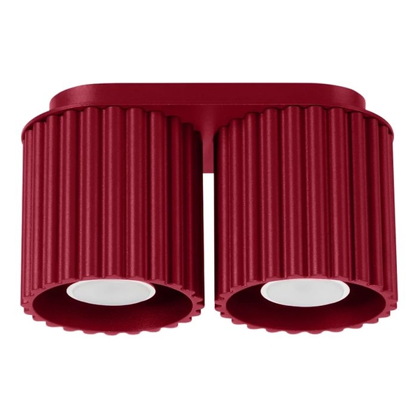 Plafon dwupunktowy AURA 2 burgund GU10 ryflowany 764951