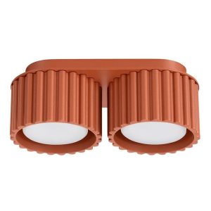 Plafon dwupunktowy AURA 2 ochra czerwona GX53 ryflowany 764941