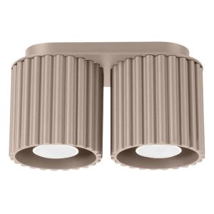 Plafon dwupunktowy AURA 2 taupe GU10 ryflowany 764954