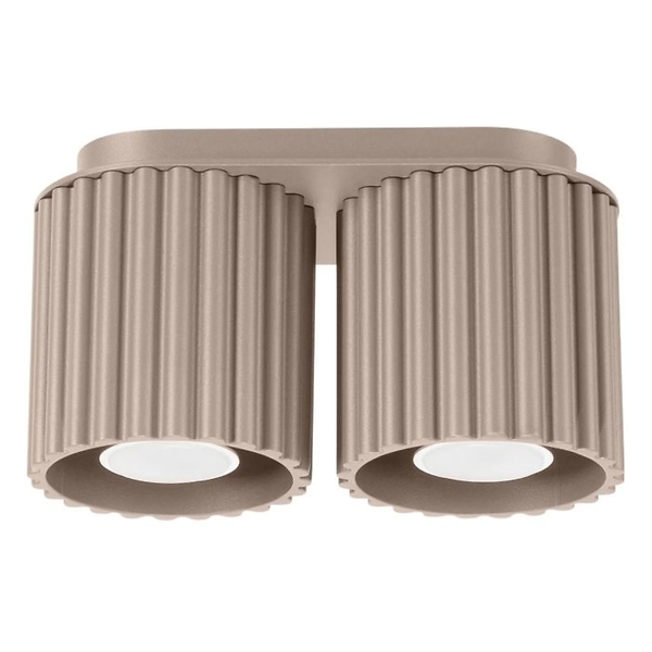Plafon dwupunktowy AURA 2 taupe GU10 ryflowany 764954
