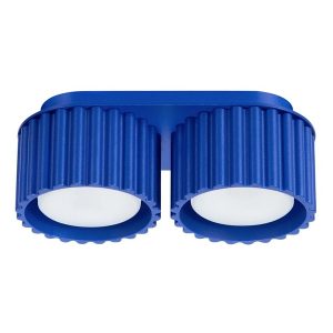 Plafon dwupunktowy AURA 2 ultramaryna GX53 ryflowany 764938