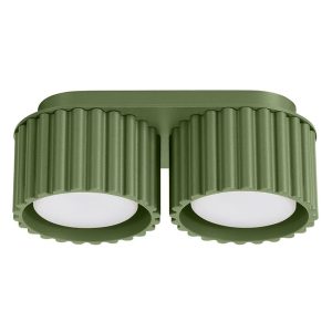 Plafon dwupunktowy AURA 2 zielony oliwkowy GX53 ryflowany 764944
