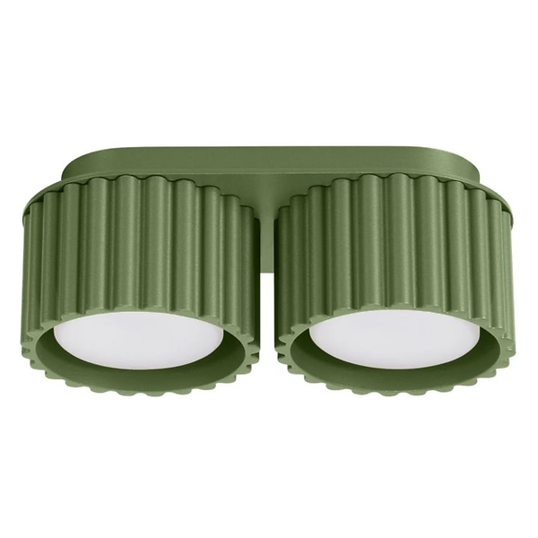 Plafon dwupunktowy AURA 2 zielony oliwkowy GX53 ryflowany 764944