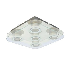 Plafon FLAVIO kwadratowy transparentny LED 5×5.5W 30cm 400lm IP20 Italux 871121