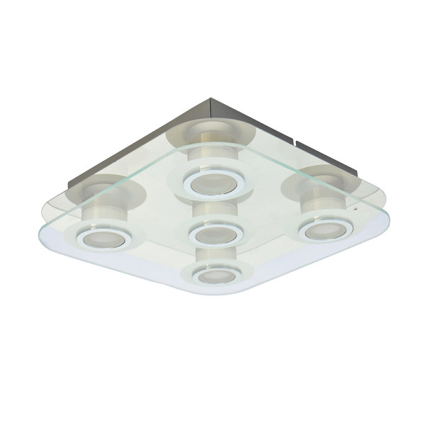 Plafon FLAVIO kwadratowy transparentny LED 5x5.5W 30cm 400lm IP20 Italux 871121