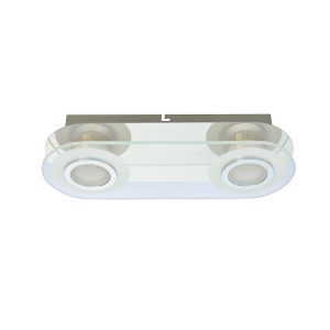 Plafon FLAVIO owalny transparentny LED 2×5.5W 29cm 400lm IP20 Italux 871122
