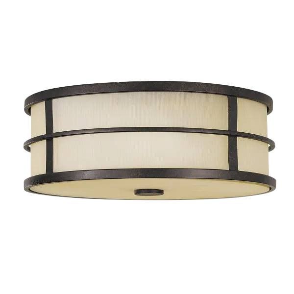 Plafon grecki brązowy-ecru okrągły 34,3cm Fusion 3xE27x40W IP20 Feiss 1018487