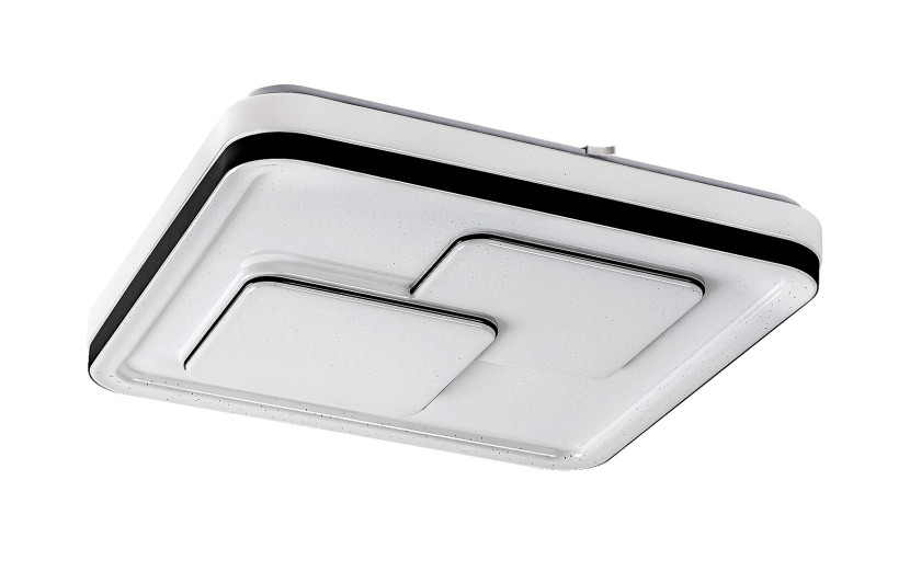Plafon Hecate kwadratowy czarno-biały LED 1x40W 48,5cm 2970lm IP20 Rabalux 881293