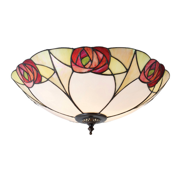 Plafon INGRAM rozeta brązowy 2xE27x20W wym:18x45x45cm IP20 Tiffany 1018434