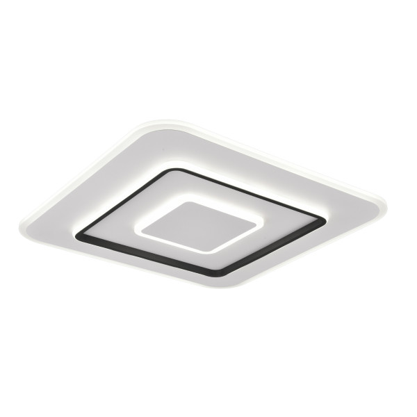Plafon JORA z pilotem kwadratowy biało-czarny LED 1x55W 60cm 6400lm IP20 RL 873023
