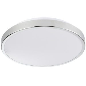 Plafon KERN okrągły biały chromowany LED 1x15W 29cm 1600lm IP20 Polux 878448 Plafon KERN okrągły biały chromowany LED 1x15W 29cm 1600lm IP20 Polux 878448