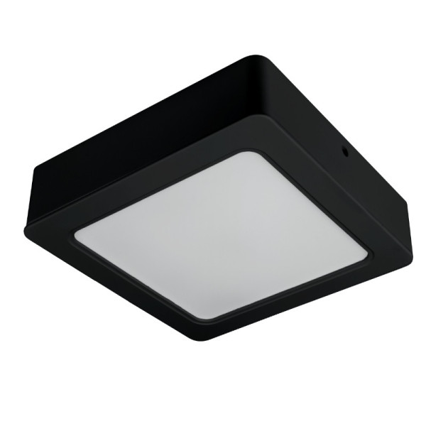 Plafon kwadratowy czarno-biały LED 1x18W 16,7cm 1900lm IP54 DPM 872472