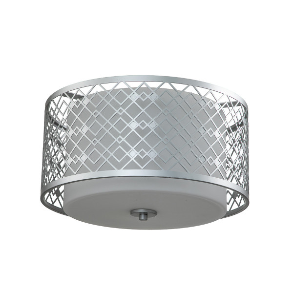 Plafon lakierowany srebrny okrągły 40,6cm Ziggy 2xE27x60W IP20 Elstead 881272