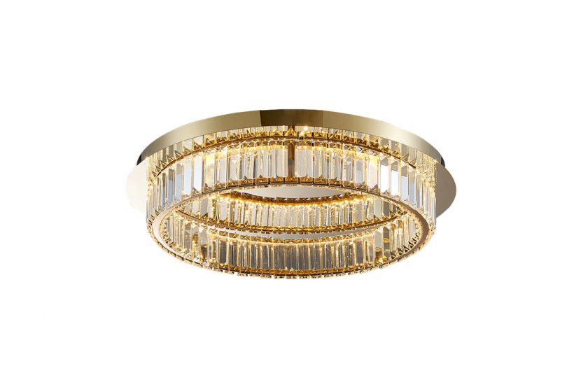 Plafon Lampa Sufitowa ANGELUS Złoty Okrągły Kryształ Deco Glamour 1053620