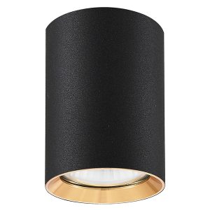 Plafon Manacor 9 cm metalowy czarny 39312 Plafon Manacor 9 cm metalowy czarny 39312