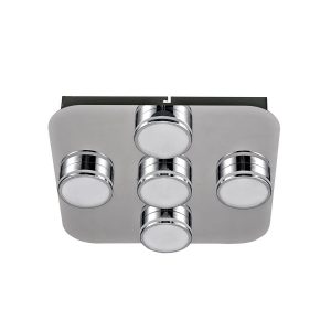 Plafon MARCEL kwadratowy chromowany LED 5x5W 32cm 400lm IP20 Italux 879508 Plafon MARCEL kwadratowy chromowany LED 5x5W 32cm 400lm IP20 Italux 879508