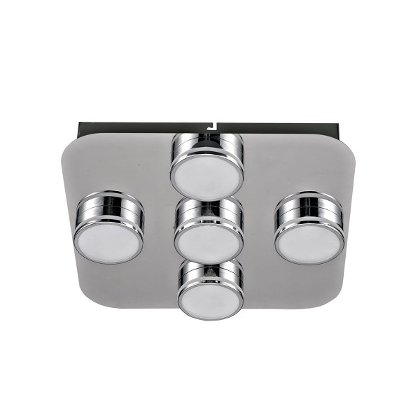 Plafon MARCEL kwadratowy chromowany LED 5x5W 32cm 400lm IP20 Italux 879508