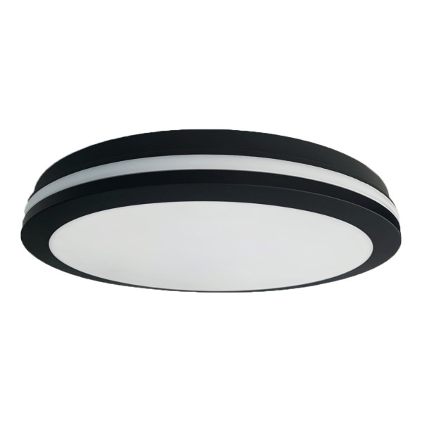 Plafon Marlon okrągły czarno-biały LED 1x48W 40cm 6300lm IP54 Eko-Light 873916