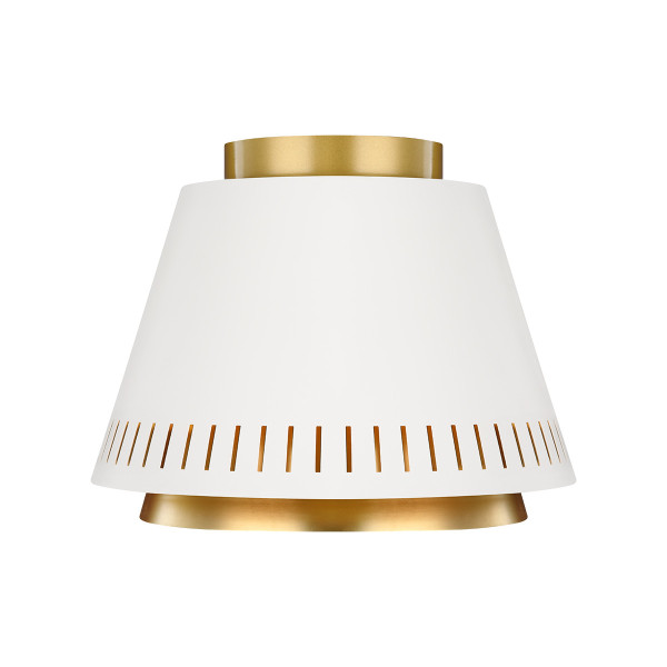 Plafon matowy biało-złoty okrągły 28,1cm Carter 1xE27x60W IP20 Feiss 883863
