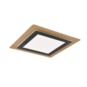 Plafon MORGAN z pilotem kwadratowy złoty LED 1x46W 45cm 6000lm IP20 Trio 872419 Plafon MORGAN z pilotem kwadratowy złoty LED 1x46W 45cm 6000lm IP20 Trio 872419