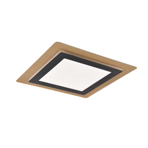 Plafon MORGAN z pilotem kwadratowy złoty LED 1x46W 45cm 6000lm IP20 Trio 872419
