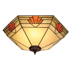 Plafon NEVADA art deco brązowy 2xE27x20W wym:16x40x40cm IP20 Tiffany 1018418