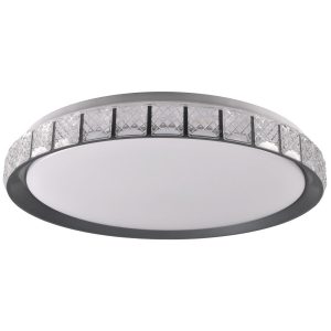 Plafon NINA z pilotem okrągły czarno-biały LED 1x72W 49cm 8000lm IP44 Polux 873069 Plafon NINA z pilotem okrągły czarno-biały LED 1x72W 49cm 8000lm IP44 Polux 873069