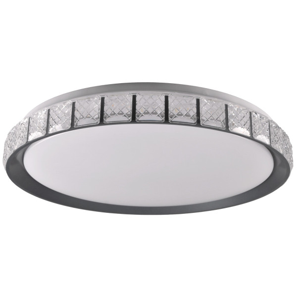 Plafon NINA z pilotem okrągły czarno-biały LED 1x72W 49cm 8000lm IP44 Polux 873069