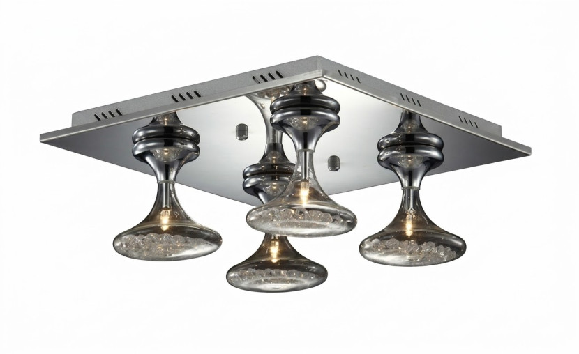 Plafon Nueva szklane dekoracyjne klosze chromowany 4xG4x20W IP20 Italux 1018567