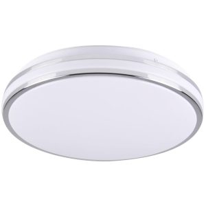 Plafon ORBIT okrągły chromowany biały LED 1x24W 38cm 2600lm IP20 Polux 872969 Plafon ORBIT okrągły chromowany biały LED 1x24W 38cm 2600lm IP20 Polux 872969
