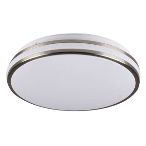 Plafon ORBIT okrągły nikiel-biały LED 1x15W 28cm 1600lm IP20 Polux 873080 Plafon ORBIT okrągły nikiel-biały LED 1x15W 28cm 1600lm IP20 Polux 873080
