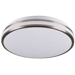 Plafon ORBIT okrągły nikiel-biały LED 1x24W 38cm 2600lm IP20 Polux 872984 Plafon ORBIT okrągły nikiel-biały LED 1x24W 38cm 2600lm IP20 Polux 872984