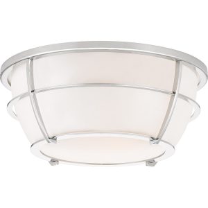 Plafon polerowany chrom-biały okrągły 32,7cm Chance 2xE27x60W IP44 Quoizel 881219 Plafon polerowany chrom-biały okrągły 32,7cm Chance 2xE27x60W IP44 Quoizel 881219