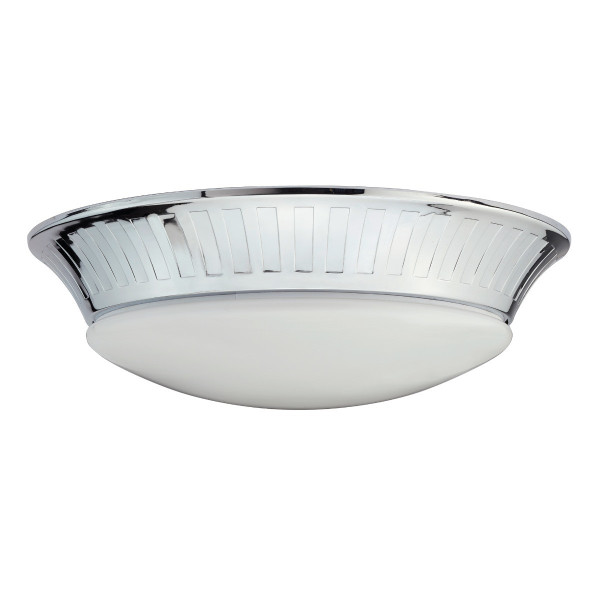 Plafon polerowany chrom-biały okrągły 39,2cm Whitby 1xGX53x9W IP44 Elstead 879571