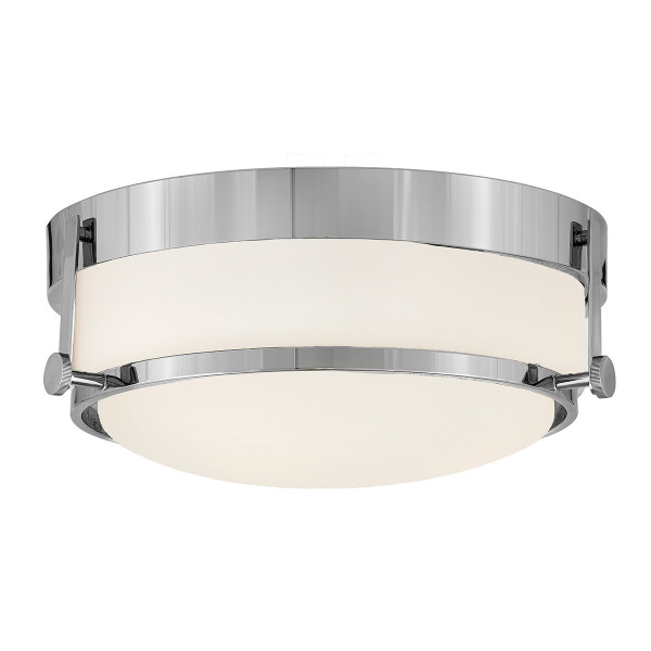 Plafon polerowany chrom-biały okrągły 40cm Harper 3xE27x60W IP20 Hinkley 881058