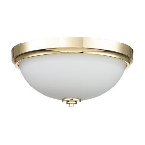 Plafon polerowany mosiądz-biały okrągły 33,5cm Malibu 2xE27x60W IP44 Feiss 881019 Plafon polerowany mosiądz-biały okrągły 33,5cm Malibu 2xE27x60W IP44 Feiss 881019