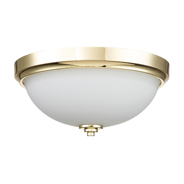 Plafon polerowany mosiądz-biały okrągły 33,5cm Malibu 2xE27x60W IP44 Feiss 881019