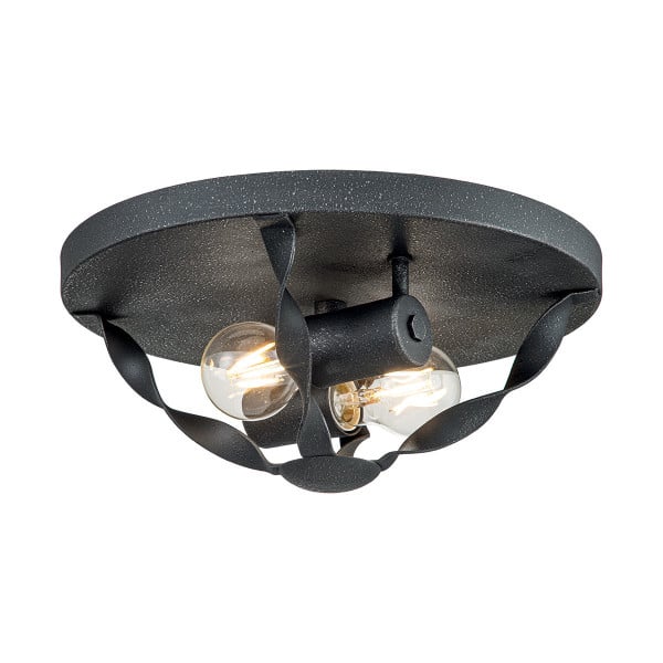 Plafon popielaty okrągły 33cm Bradbury 2xE27x60W IP20 Quoizel 881124