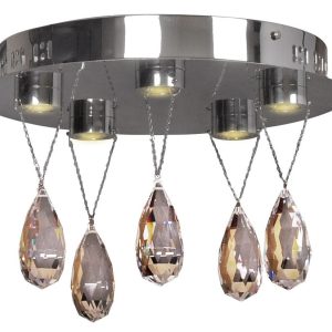 Plafon PRISMA okrągły chromowany LED 5x3W 34cm 1500lm IP20 Candellux 923558 Plafon PRISMA okrągły chromowany LED 5x3W 34cm 1500lm IP20 Candellux 923558