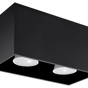 Plafon Quad Maxi 2-punktowy aluminiowy czarny 31532 Plafon Quad Maxi 2-punktowy aluminiowy czarny 31532