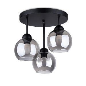 Plafon ROVANO czarny-dymiony 3xE27x15W wym:35x35x35cm IP20 Pure Lume 1018562 Plafon ROVANO czarny-dymiony 3xE27x15W wym:35x35x35cm IP20 Pure Lume 1018562