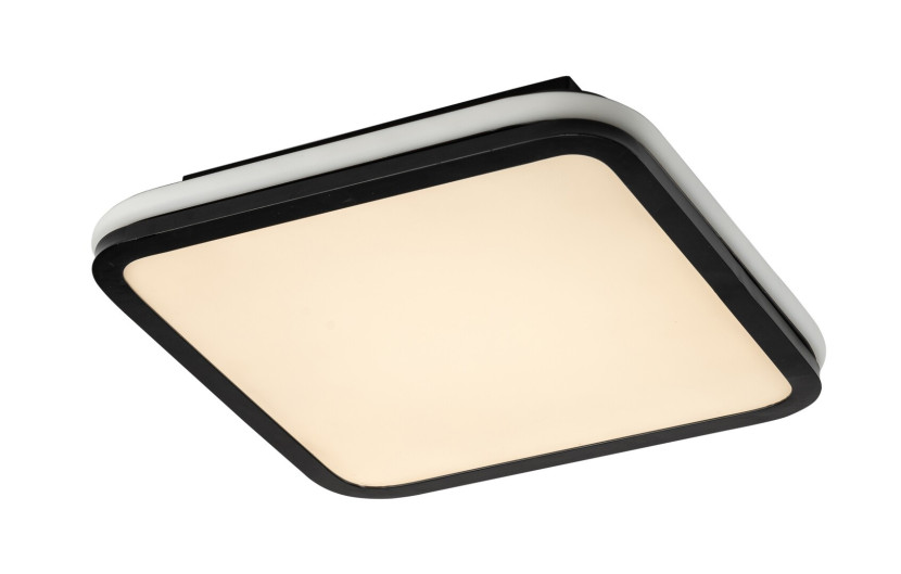 Plafon SERKAN z pilotem kwadratowy czarny LED 1x43W 35cm IP20 Rabalux 872422