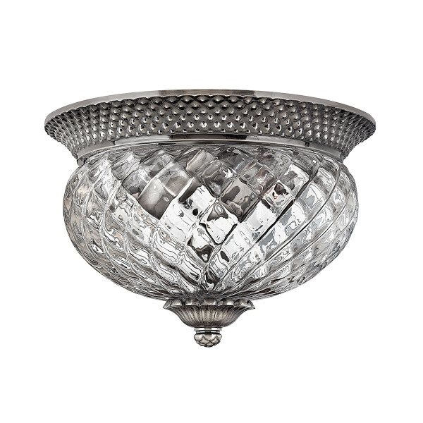 Plafon srebrny okrągły 30,5cm Plantation 2xE27x60W IP20 Hinkley 881023