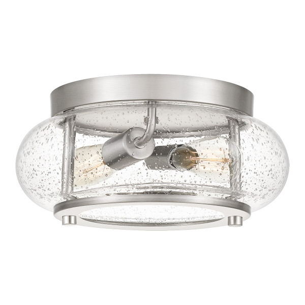 Plafon srebrny okrągły 30,5cm Trilogy 2xE27x60W IP20 Quoizel 880997