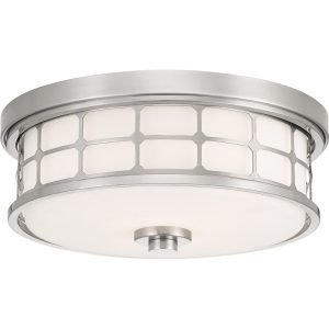 Plafon srebrny okrągły 34,5cm Guardian 2xE27x40W IP44 Quoizel 881106 Plafon srebrny okrągły 34,5cm Guardian 2xE27x40W IP44 Quoizel 881106